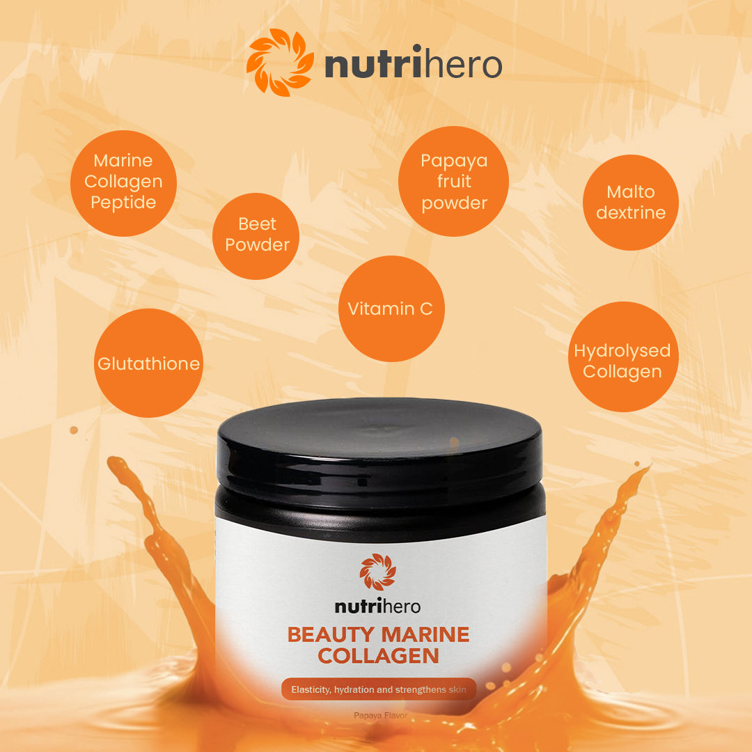 Best Marine Collagen Peptides Supplement Powder with Vitamin C and Papaya