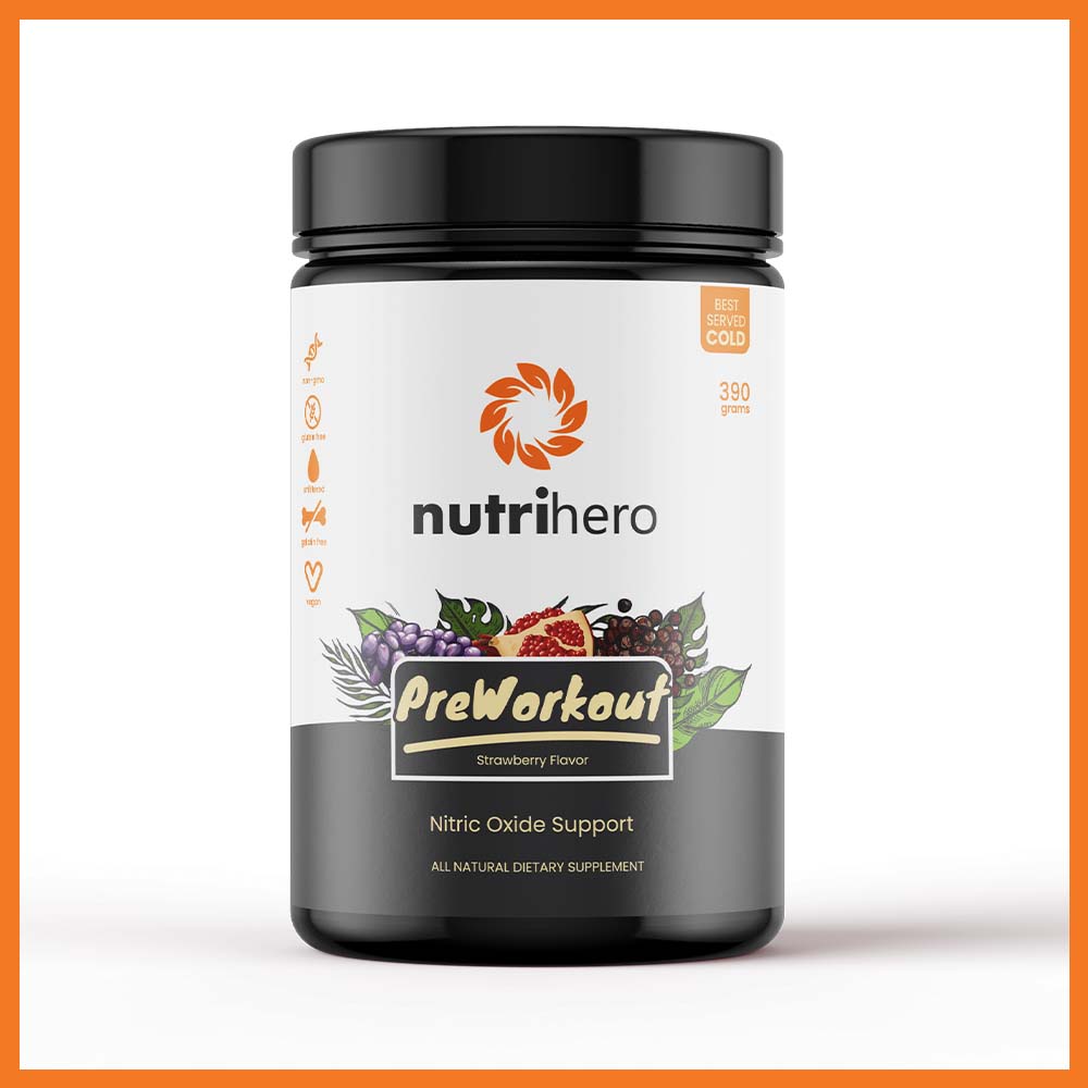 Nutrihero Nitric Oxide Booster Pre-workout Natural Supplement 390g for Blood flow and Cardiovascular