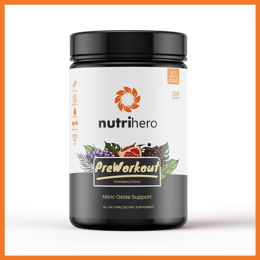 Nutrihero Nitric Oxide Booster Pre-workout Natural Supplement 390g for Blood flow and Cardiovascular