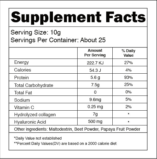 Nutrihero - Best beauty Marine Collagen Peptides Supplement Powder with Vitamin C and Papaya